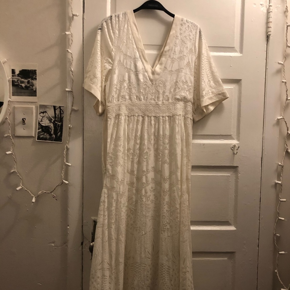 Anthropologie small white/ivory soft lacey dress